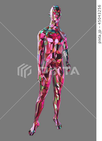 One person consisting of different colored areas One person consisting of different colored areas 45043256