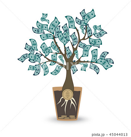 Money tree. Isolated vector object on white background. 45044013