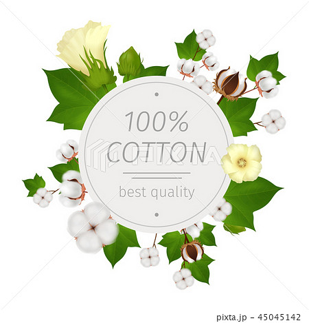 Cotton Realistic Compositionのイラスト素材