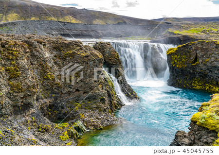 Scenic view of Sigoldufoss waterfall 45045755