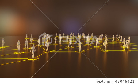 3D rendering with social communication and network 45046421