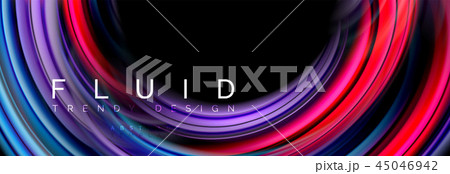 Mixing color waves on black, liquid flowing shapes 45046942