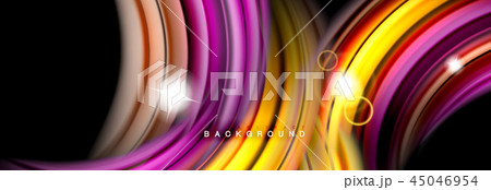 Background abstract design, flowing mixing liquid color waves on black Background abstract design, flowing mixing liquid color waves on black 45046954