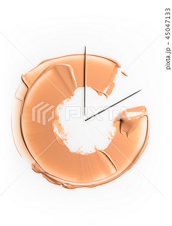 A smear of foundation in the form of a semicircle, symbolizing the clock. The concept of persistence A smear of foundation in the form of a semicircle, symbolizing the clock. The concept of persistence 45047133