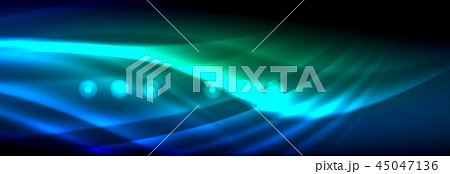 Liquid neon flowing waves, glowing light lines background 45047136