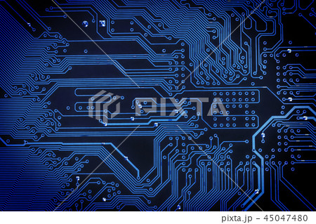 Abstract blue circuit digital background 45047480