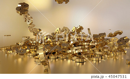 3d rendering of falling signs of dollars 45047531