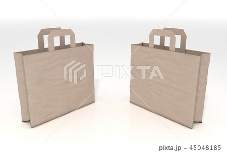 Paper bag made of brown carton in two perspectives Paper bag made of brown carton in two perspectives 45048185