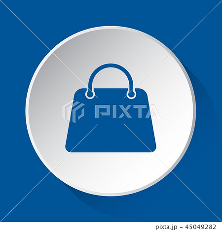 handbag, bag - simple blue icon on white buttonのイラスト