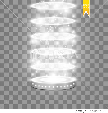 Vector floodlights. Scene. Light effects. Podium 45049409