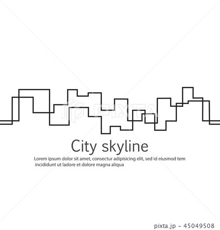 Silhouette of the city in a flat style. Modern urban landscape. Vector illustrations. City 45049508
