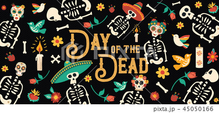 Day of the dead mexican skull celebration card 45050166