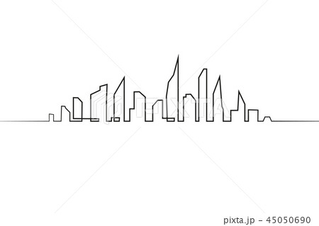 Silhouette of the city in a flat style. Modern urban landscape. Vector illustrations. City 45050690