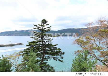 金華山黄金山神社参道から牡鹿半島と金華山瀬戸を望む 45051100