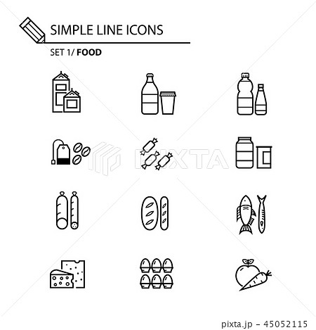 Simple Line Icons Set 1 Foodのイラスト素材