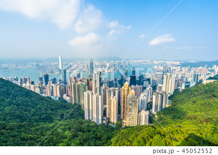 Beautiful architecture building exterior cityscape of hong kong city skyline Beautiful architecture building exterior cityscape of hong kong city skyline 45052552