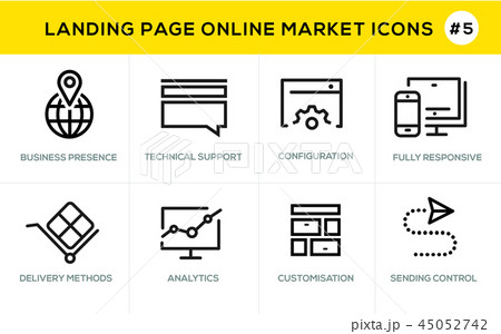 Flat line design concept icons online shopping Flat line design concept icons online shopping 45052742