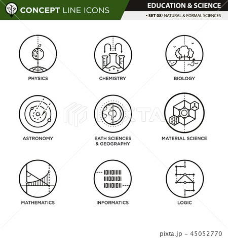 Concept Line Icons Set 7 Natural formal sciences Concept Line Icons Set 7 Natural formal sciences 45052770
