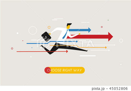 Businessman runs forward to success. 45052806