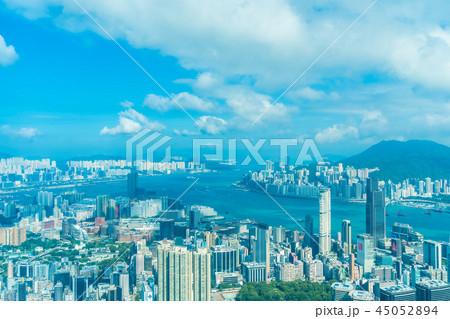 Beautiful architecture building exterior cityscape of hong kong city skyline 45052894