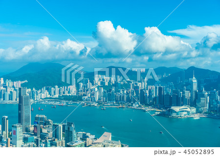 Beautiful architecture building exterior cityscape of hong kong city skyline 45052895