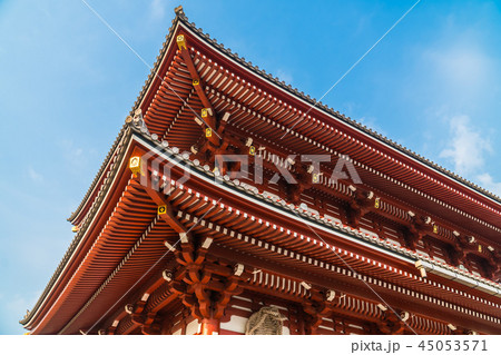 Beautiful architecture building sensoji temple is the famous place for visit in asakusa area 45053571