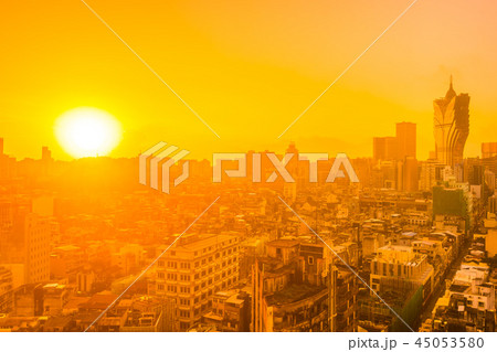 Beautiful architecture building cityscape of macau city Beautiful architecture building cityscape of macau city 45053580