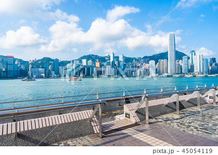 Beautiful architecture building exterior cityscape of hong kong city skyline 45054119