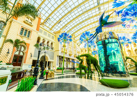 China, Macau - September 9 2018 - Beautiful luxury interior of mgm hotel resort and casino in macau city China, Macau - September 9 2018 - Beautiful luxury interior of mgm hotel resort and casino in macau city 45054376
