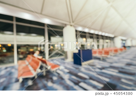 Abstract blur and defocused airport terminal interior 45054380