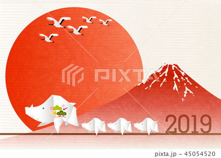 亥　富士山　年賀状　背景  45054520