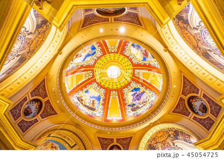 China, Macau - September 10 2018 - Beautiful luxury hotel resort and casino game in Venetian landmark of macau city China, Macau - September 10 2018 - Beautiful luxury hotel resort and casino game in Venetian landmark of macau city 45054725