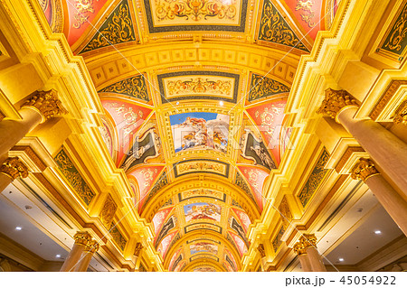 China, Macau - September 10 2018 - Beautiful luxury hotel resort and casino game in Venetian landmark of macau city 45054922