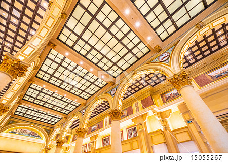 China, Macau - September 8 2018 - Beautiful luxury venetian hotel resort and casio with shopping mall in macau city China, Macau - September 8 2018 - Beautiful luxury venetian hotel resort and casio with shopping mall in macau city 45055267