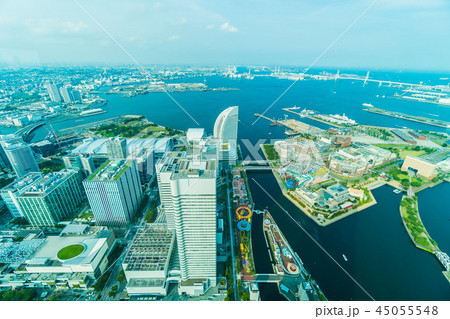 Beautiful building and architecture in Yokohama city skyline Beautiful building and architecture in Yokohama city skyline 45055548
