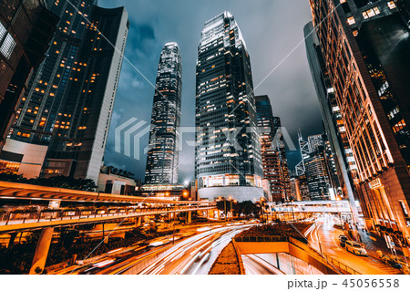 Beautiful architecture building exterior cityscape of hong kong city skyline Beautiful architecture building exterior cityscape of hong kong city skyline 45056558