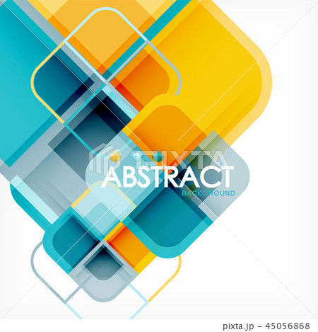 Colorful round squares modern geometric background 45056868