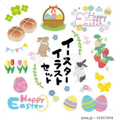 イースター　イベント　イラスト　セット 45057858