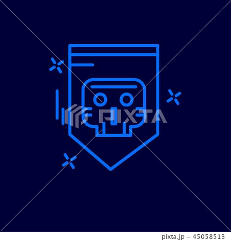 Cyber crime neon icon with blue background Cyber crime neon icon with blue background 45058513