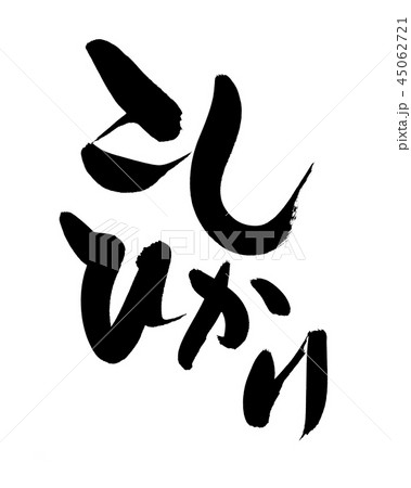 筆文字　こしひかり　お米　食べ物　イラスト 45062721