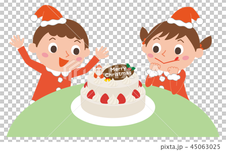 クリスマスケーキと子供 クリスマスケーキと子供 45063025