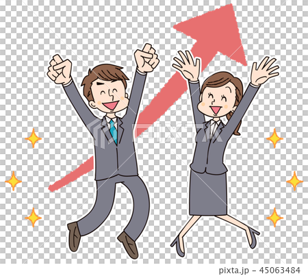 ビジネスマン 上昇のイラストのイラスト素材