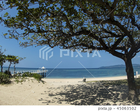 リゾート前の海水浴場と桟橋 リゾート前の海水浴場と桟橋 45063502