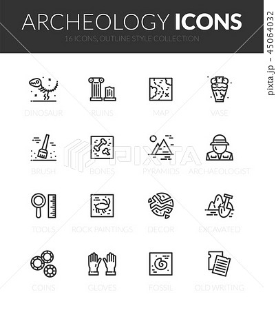 Outline black icons set 45064032
