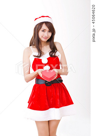 女性　クリスマス　サンタ 45064620