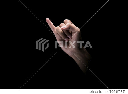 Male hand making pinky swear sign Male hand making pinky swear sign 45066777