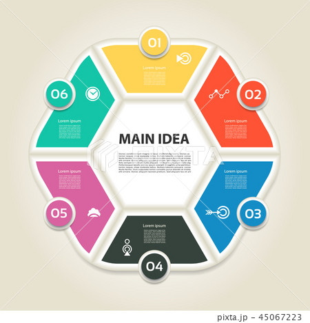 Vector illustration infographics six options. Vector illustration infographics six options. 45067223