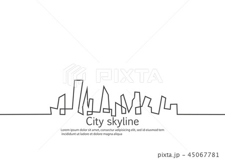 Silhouette of the city in a flat style. Modern urban landscape. Vector illustrations. City Silhouette of the city in a flat style. Modern urban landscape. Vector illustrations. City 45067781