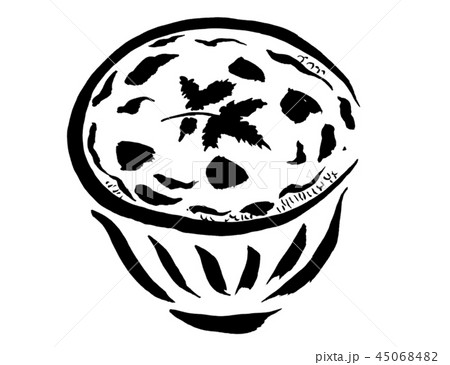 筆で描く料理　イラスト　親子丼 45068482