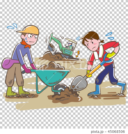 在沉積物清除工作中出汗的人誌願者 45068506